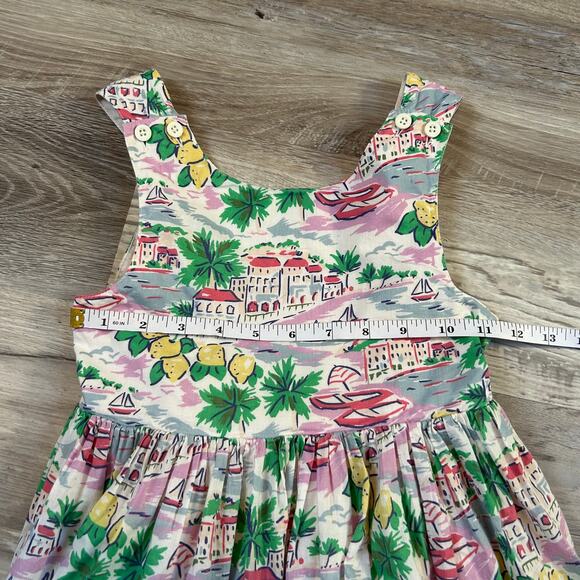 Mini Boden Lemon Village Print Sundress Adjustable Straps 5–6Y Cotton - Picture 9 of 11
